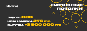 Реклама для натяжных потолков: как мы сделали 838 лидов по цене 276 рублей