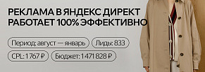 Контекстная реклама для бренда верхней одежды: ДРР 10-17%, продажи в месяц на 3+ млн.руб