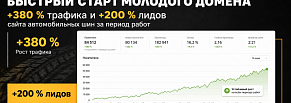 Быстрый старт молодого домена: +380 % трафика и +200 % лидов сайта автомобильных шин за период работ
