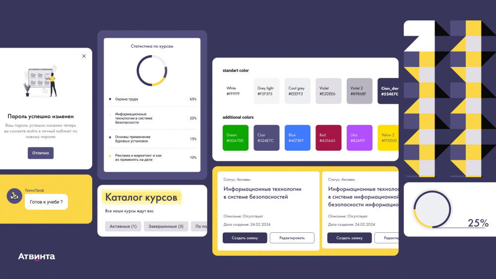 UI kit дистанционной платформы обучения
