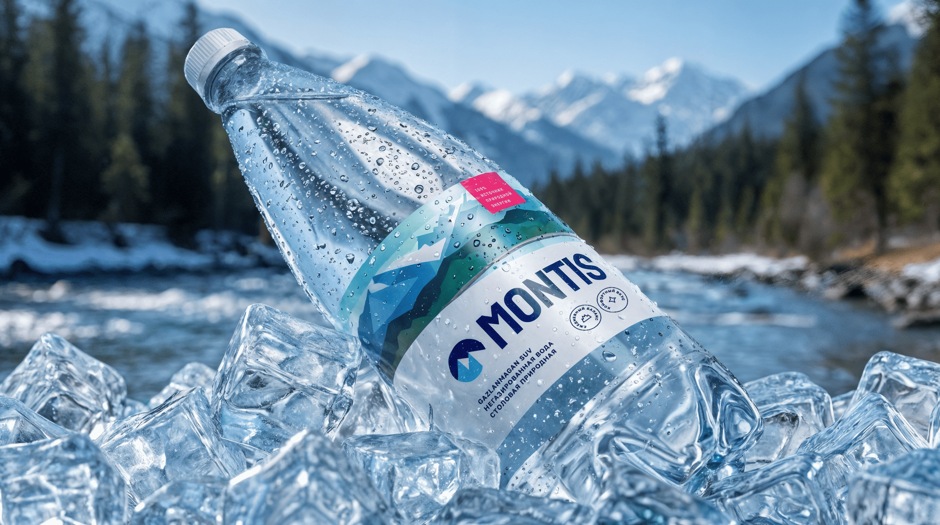 Визуальная подача MONTIS с горным пейзажем и льдом