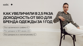 Кейс: увеличили доходность SEO-канала для бренда одежды в 2,5 раза за год: рост трафика в 3 раза