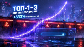 SEO для центра подологии без медлицензии: ТОП?1–3 по медзапросам и +633% трафика за год