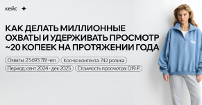 Как удерживать просмотр < 30 копеек на протяжении года: работа с креаторами для бренда одежды