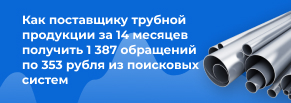 Как поставщику трубной продукции за 14 месяцев получить 1 387 обращений из SEO по 353 рубля  